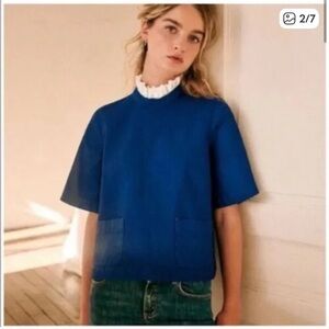 Sezane Denim Olga Top Size 34